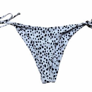 Zaful Stylish Black and White Polka Dot Bikini Bottom Size Medium